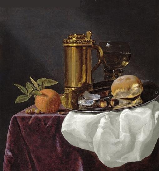 simon luttichuys Bread and an Orange resting on a Draped Ledge China oil painting art